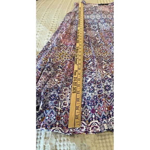 Cynthia Rowley Tank Dress Plus Size 1X Sleeveless Purple Cream Paisley Look - Picture 10 of 10